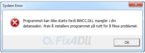 BWCC.DLL mangler