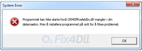 CRMOfficeAddIn.dll mangler