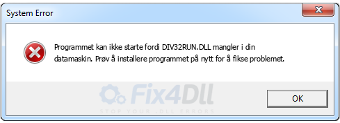 DIV32RUN.DLL mangler
