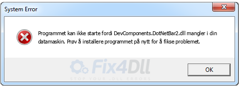 DevComponents.DotNetBar2.dll mangler