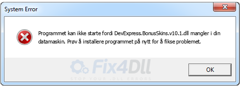 DevExpress.BonusSkins.v10.1.dll mangler