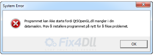 Qt5OpenGL.dll mangler