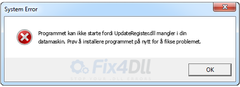 UpdateRegister.dll mangler