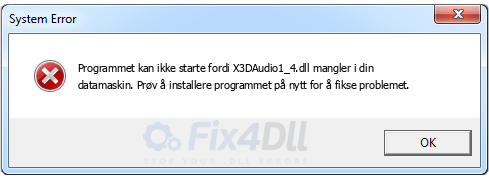 X3DAudio1_4.dll mangler