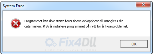 abovelockapphost.dll mangler