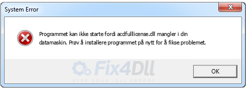 acdfulllicense.dll mangler