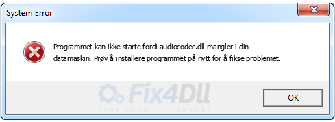 audiocodec.dll mangler