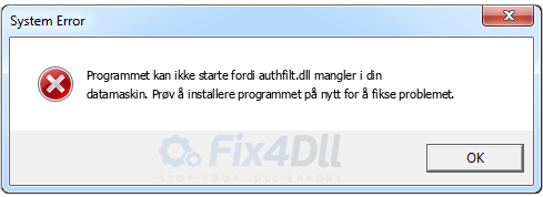 authfilt.dll mangler