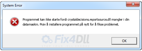 crystaldecisions.reportsource.dll mangler