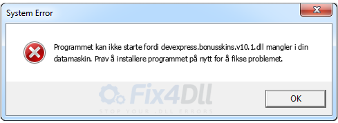 devexpress.bonusskins.v10.1.dll mangler