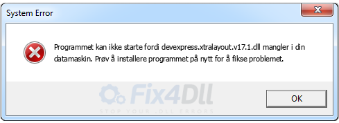 devexpress.xtralayout.v17.1.dll mangler