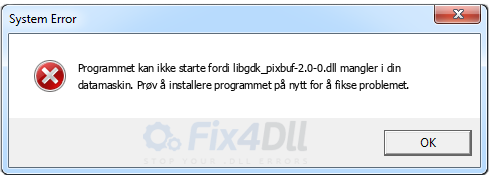libgdk_pixbuf-2.0-0.dll mangler