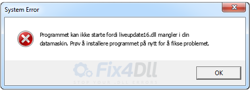 liveupdate16.dll mangler
