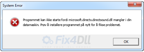 microsoft.directx.directsound.dll mangler