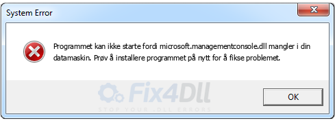 microsoft.managementconsole.dll mangler