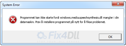 windows.media.speechsynthesis.dll mangler