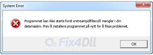 xrstreampdlfilter.dll mangler